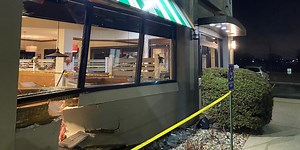 Vehicle crashes into, damages Perkins Restaurant & Bakery