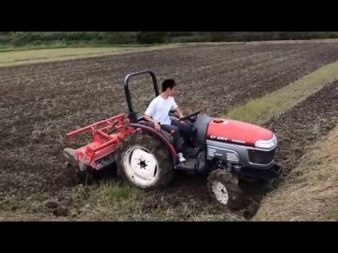 ヤンマートラクターEF224 田んぼ耕運！！