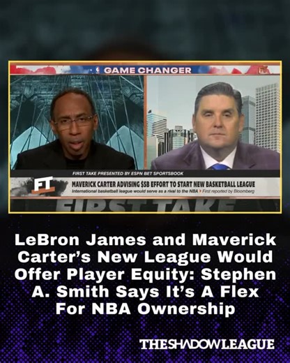 Stephen A. Smith says LeBron James is playing chess, not checkers. 👑🏀 With Maverick Carter advising a new international basketball league that offers players equity ownership, Stephen A. believes it’s a bold warning shot to the NBA: give LeBron a franchise or risk facing a powerful rival league. #LeBronJames #StephenASmith #MaverickCarter #NBA #PlayerEquity | The Shadow League