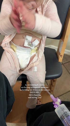 I struggled so bad at the thought of my baby needing a feeding tube, but as she heals, things are so much happier for her and for us. I’m so so proud of my girl. #gtube #tubefed #tubie #csid #therapy