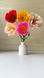 Beautiful Crepe paper Poppy Flower 🌼 💞 #poppy #crepes #foryoupagereels #Crafting #homedecor #handmade #diyhome | Blta.BiShaba