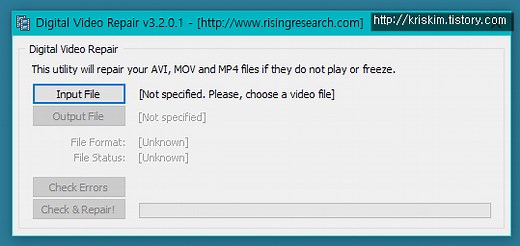 깨진 동영상 파일 복구하기 Digital Video Repair AVI, MOV, MP4, M4V, MP4V, 3G2, 3GP2, 3GP, 3GPP