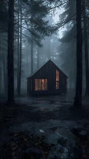 Misty Cabin in Gloomy Tall Trees #shorts #ytshorts #viralshorts #trending #fyp #foryou