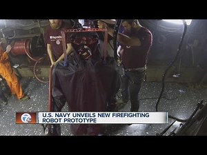 U.S. Navy unveils new firefighting robot prototype