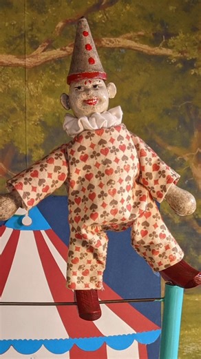 Vintage clown acrobat performs tricks on the high wire #circus #shorts