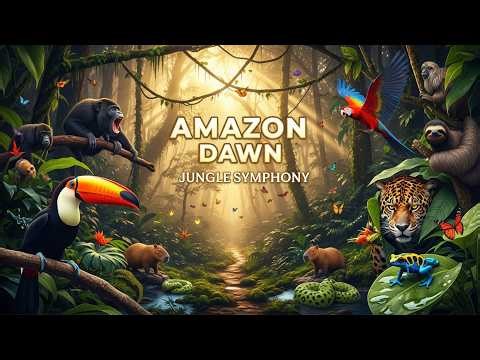 Relaxing Walk in the Amazon Rainforest at Dawn 🌿 | Jungle Morning Sounds, Toucans & Howler Monkeys