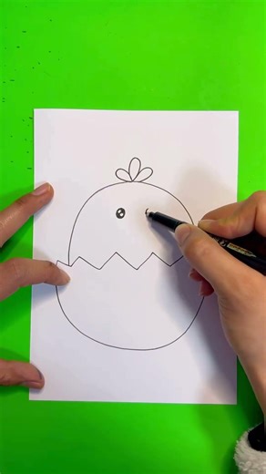 How to Draw a Cute Chick Hatching! 🐣✨ #learntodrawtogether #arttutorial