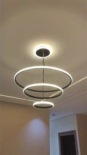 INSTALLED this SICK LED chandelier myself! Looks SO expensive! #Shorts #DIY #HomeDecor