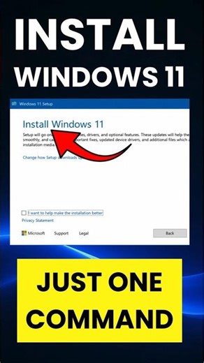 Install Win11 on Any PC (1 Command!) #shorts
