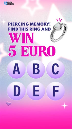 Crazy Factory on Instagram: "Wie gut ist dein Gedächtnis? Sag uns in den Kommentaren, wo wir diesen Piercing Ring versteckt haben, und gewinne am Montag einen von drei Preisen im Wert von 500 Crazy Cash Points. . How good is your memory? Let us know in the comments where we hid this piercing ring for a chance to win one of three 500 Crazy Cash Point-prizes on Monday!"