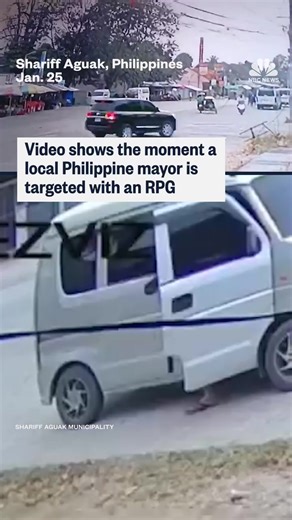 A viral video shows the moment a rocket-propelled grenade (RPG) is fired at the convoy of a local mayor in the southern Philippines, striking his armoured vehicle and causing an explosion as the convoy moves on. Authorities later confirmed it was an assassination attempt, with the mayor surviving the attack. | The Fatu Network