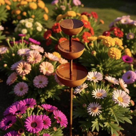 Bee & Butterfly Water Station Pollinator Drinking Bowl Garden Stake Outdoor Wildlife Decor