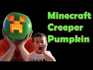 Minecraft Halloween Creeper Pumpkin - we made one!