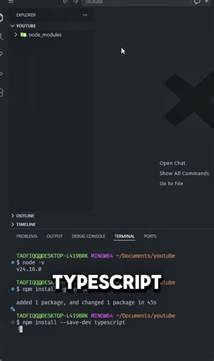 Download TypeScript in VS Code
