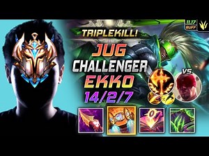 Challenger Ekko Jungle vs Lee Sin - 챌린저 정글 에코 템트리 룬 내셔 정복자 エコー Экко 时间刺客 艾克 - LOL KR 11.17