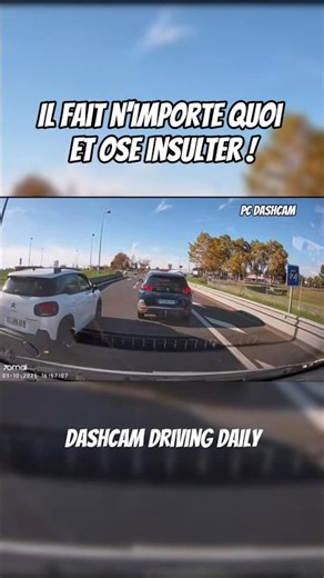 He's doing whatever he wants and even daring to insult! #toughguy #dashcamfrance #roadrage