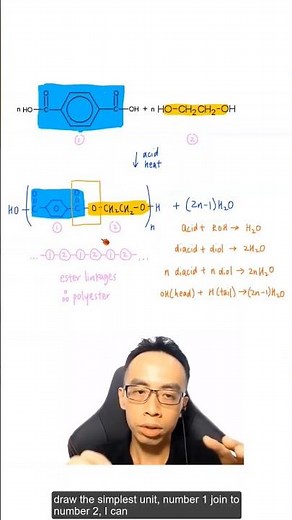 Condensation polymerisation of polyesters. view the full video at my channel ‪@ChemistryGuru‬