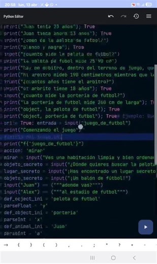 #coding python 'aprendiendo un poco'