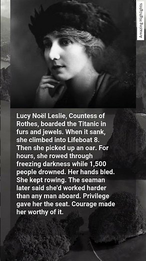 While others fought for lifeboat seats, the Countess grabbed an oar.