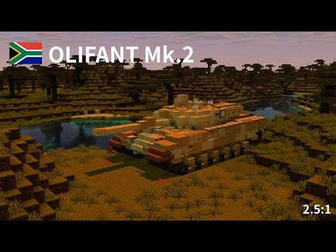 🇿🇦配布【Minecraft軍事部】Olifant Mk.2 Tank [2.5:1] Tutorial