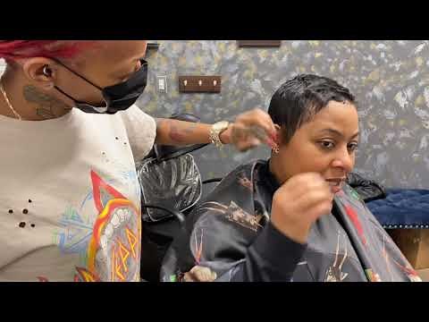 How to pixie cut and color short hair tutorial