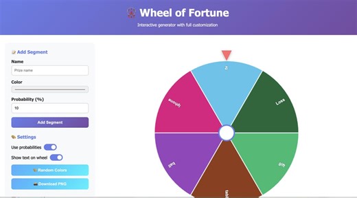 Interactive Wheel of Fortune Generator – Customizable Spin Wheel (HTML File) - Etsy Canada