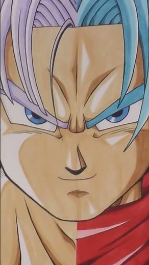 SPLIT Drawing FUTURE TRUNKS from DBZ & DBS #shorts