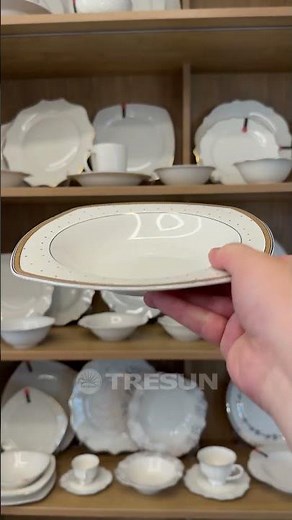 Unique square-shaped plates with custom decal designs.