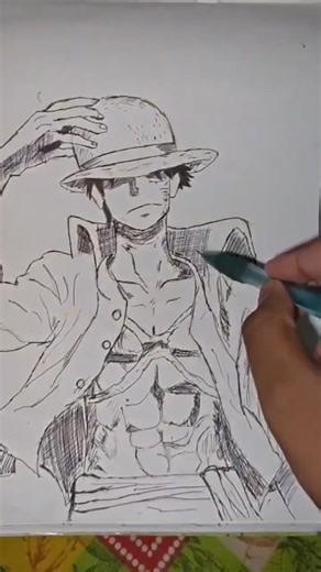 drawing monkey D luffy 🤩 || one piece|| #shorts