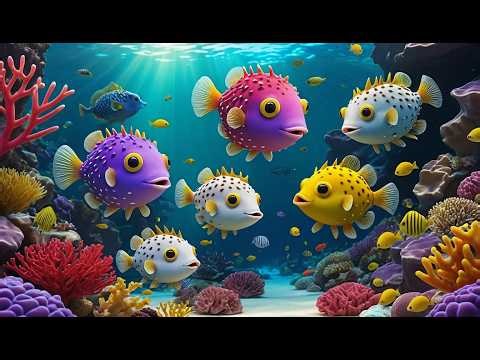Five Little Pufferfish Puff Puff Puff 🐡 | Underwater Counting Song & Sea Life Rhyme