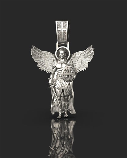 Saint Michael Archangel Pendant Protection Shield Design 925 Silver Religious Pendant Spiritual Jewelry (pendant Only) - Etsy
