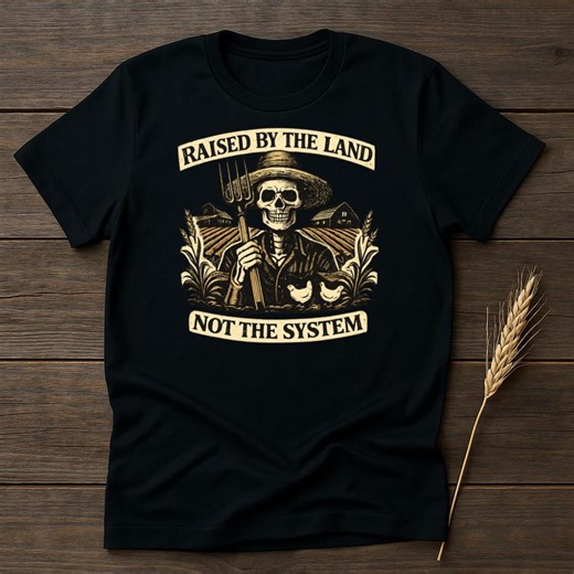 Skeleton Farmer Graphic T-shirt, Agriculture Anti System Tee - Etsy