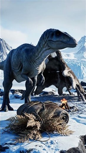 River Grazer vs a collapsing glacier in a Prehistoric World