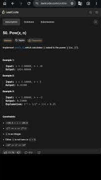 Day-50/100 Master Pow(x, n) in O(log n) | Fast Power Explained 🔥