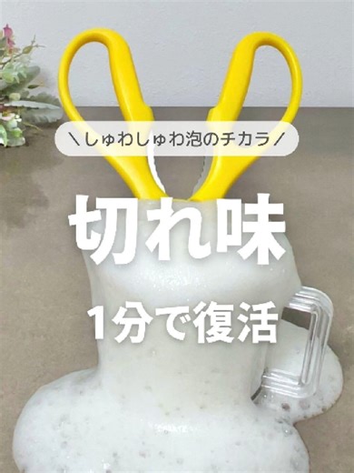 ハサミの切れ味を復活させる方法を紹介！#暮らしのアイデア #ラク家事 #ハサミ #重曹 #お酢 #切れ味復活