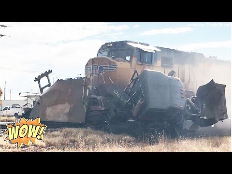 Train Tramples Semi Truck | Train VS Semi Truck