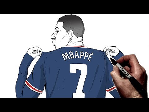 How To Draw Mbappé | Step By Step | Football / Soccer