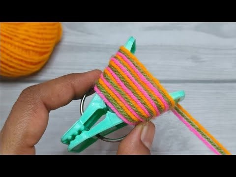 Amazing 4 Beautiful Woolen Yarn Flower making ideas with Cloth Pin | Easy Sewing Hack