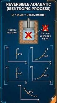 Isentropic Process on T-S, P-h, h-S, P-T, V-T Plots