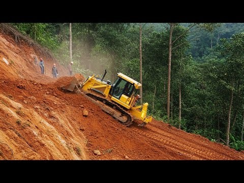 Oh My God!! Extreme Bulldozer Challenge | Working on a Steep Mountain Road Cut