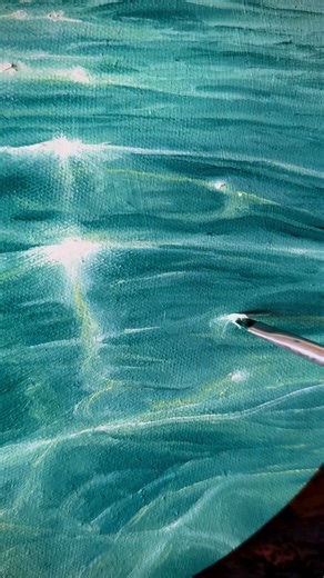 I have a new seascape on the easel today! Light refraction is so entrancing to me. #haleygrecoartwork #oilpainting #seascapepainting #arttok #paintingprocess