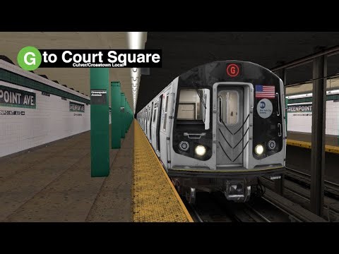 OpenBVE (R160A) G Train from Church Avenue to Court Square (weekday/weekend)