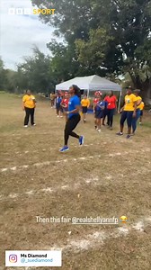 WOW! Total domination! 🙌 Imagine stepping up to the starting line in your 'Parent's race' at your kid's Primary School and you see eight-time Olympic medallist Shelly-Ann Fraser-Pryce 😮 | BBC Sport