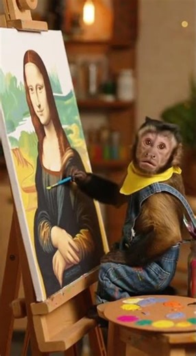 The Monkey Who Tried to Paint the Mona Lisa! 🎨🐒 (Art Fail!)