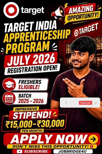 Target Hiring Freshers 2025 & 2026 Batch | ₹15K–₹30K Stipend 💸