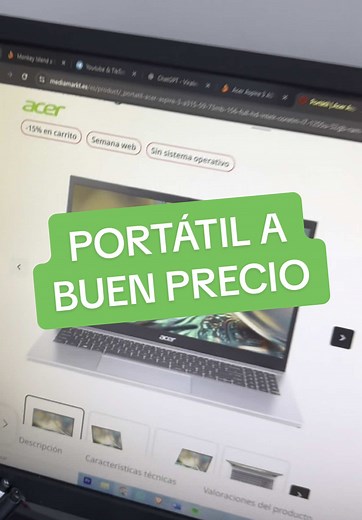 El Acer Aspire 3 A315-59-73MB destaca por su Intel Core i7-1255U, memoria RAM de 32 GB y SSD de 1 TB, ofreciendo alto rendimiento en multitarea, almacenamiento rápido y eficiente; además, su pantalla de 15.6 pulgadas Full-HD y gráficos Intel Iris Xe brindan excelente calidad visual y flexibilidad, ya que no incluye sistema operativo preinstalado. #portatil #ordenador #pc #pctips #pcsetup #tecnologia #informatica #españa