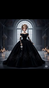 🕸️✨ Nocturne Ai Barbie: Waltz of the Forgotten Ballroom She doesn’t just wear a gown — she wears the echo of music long gone. In layers of moonlit tulle, spiderweb lace, and whispering silk, Nocturne Barbie drifts through a faded ballroom where chandeliers hang in silence and the air hums with ghostly memories. Each look evokes a forgotten waltz, each step wrapped in mystery.🖤 This is Gothic beauty reimagined — haunting, graceful, and irresistibly dreamlike. A doll not of day, but of midnight.