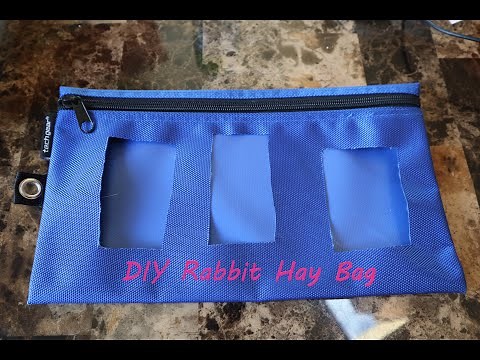 DIY bunny hay bag for rabbit cage