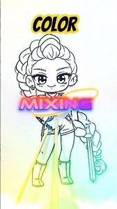 Rumi Color mixing Red+blue=? #shorts #coloring #kpopdemonhunters #rumi