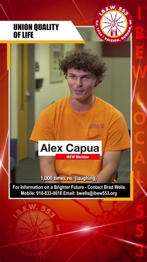 At least I tried. 👍 This IBEW apprentice highlights the value of learning something new, making good money, and betting on himself. #IBEW #Apprenticeship #CareerGrowth #TakeAChance | IBEW LOCAL 553